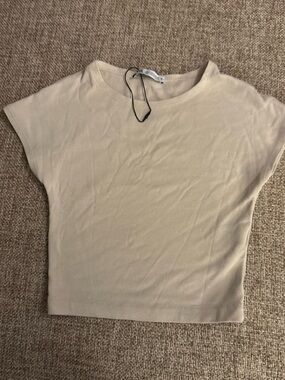 Zara Beige Crop Tee
